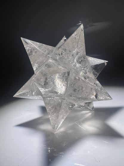 Merkaba Stern aus Bergkristall – Extra klare Lichtenergie – Handgefertigt in Brasilien