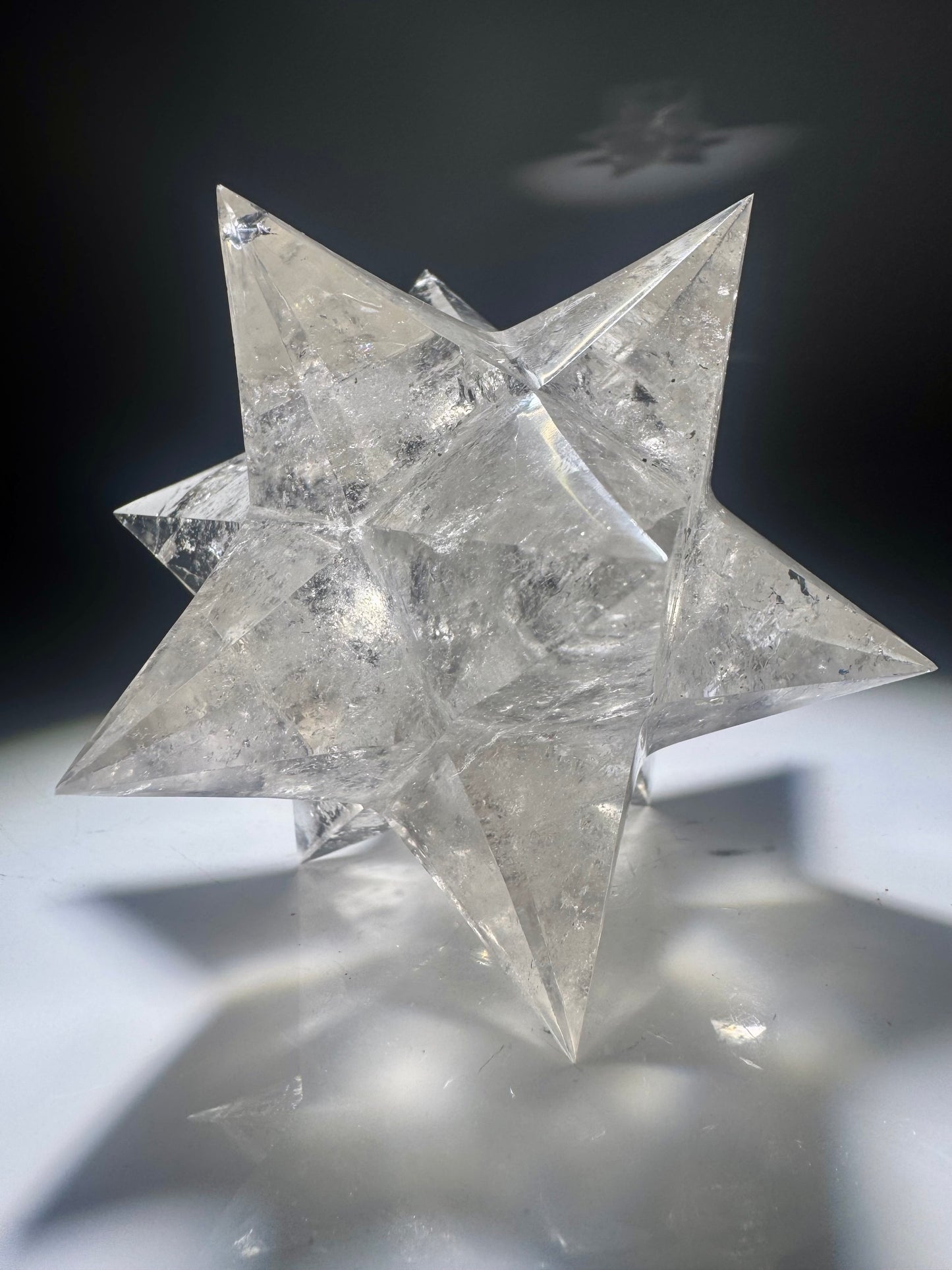 Merkaba Stern aus Bergkristall – Extra klare Lichtenergie – Handgefertigt in Brasilien