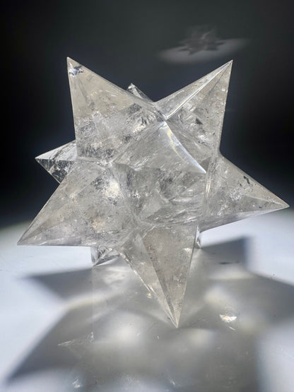 Merkaba Stern aus Bergkristall – Extra klare Lichtenergie – Handgefertigt in Brasilien