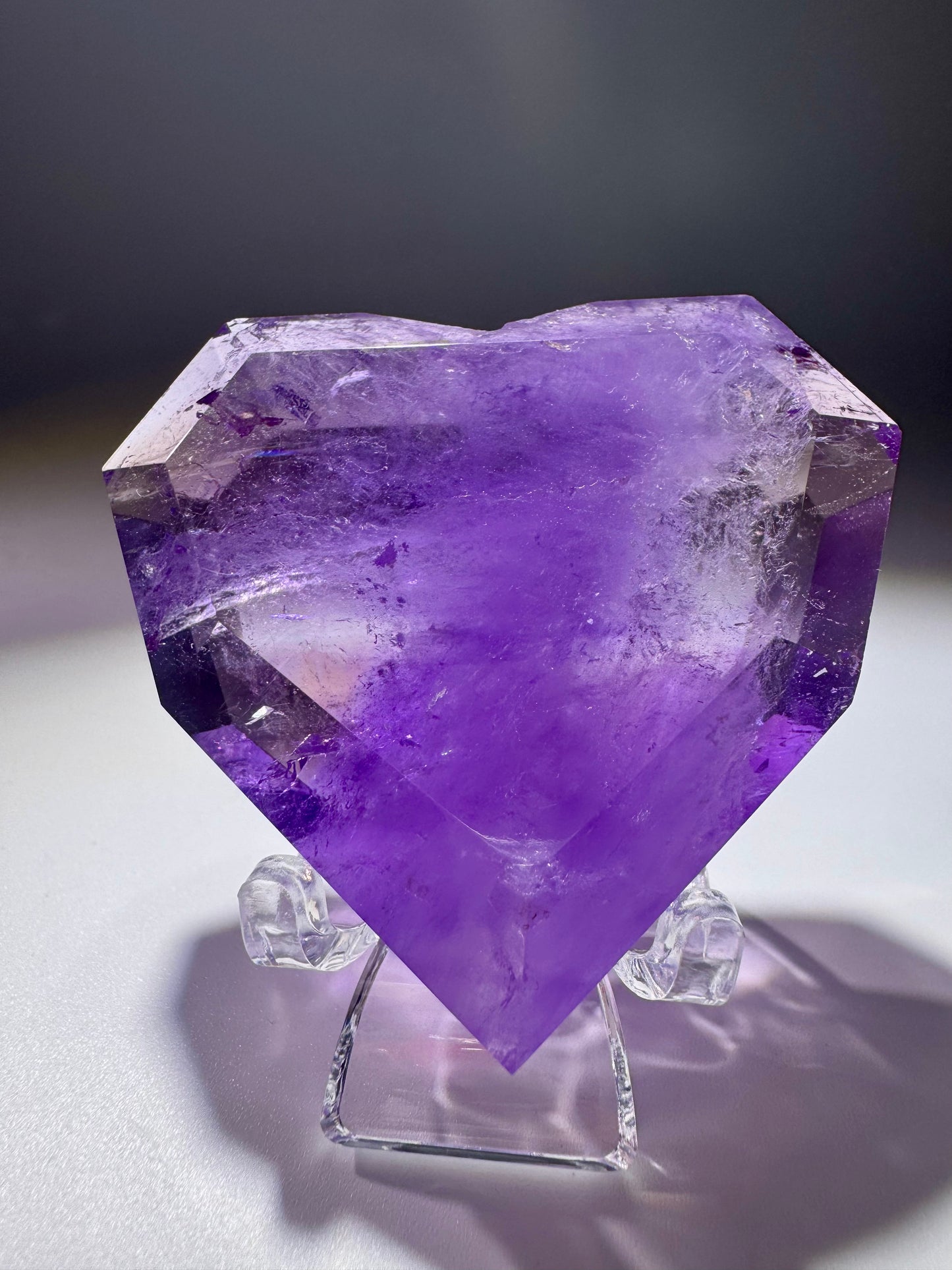 Ametrin-Kristallherz – 5,4 × 5,3 cm | Klar, mit Regenbogen | Citrin & Amethyst in Museumsqualität