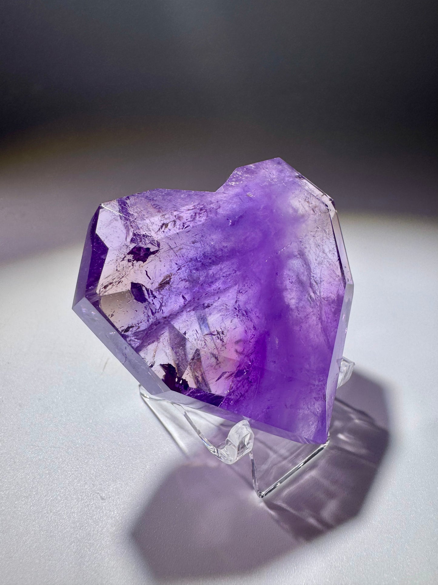 Ametrin-Kristallherz – 5,4 × 5,3 cm | Klar, mit Regenbogen | Citrin & Amethyst in Museumsqualität