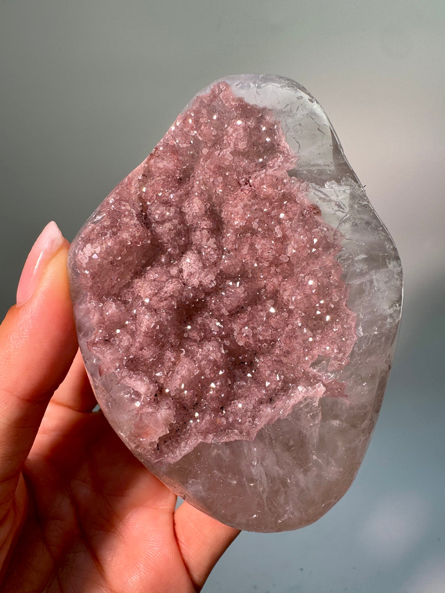 Baby Pink Amethyst Geode Doppelkristall – Uruguay 9,5 × 7 cm | 347 g