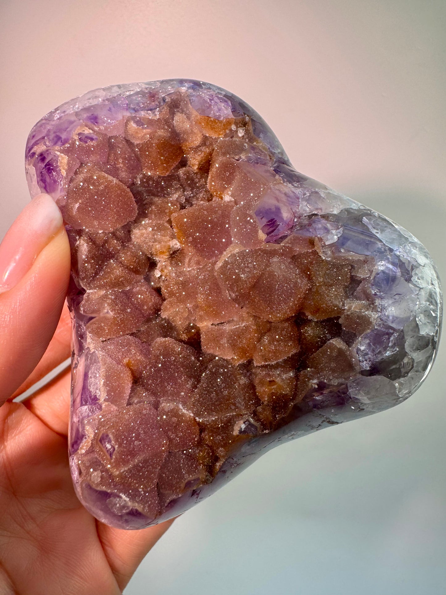 Rainbow Amethyst Doppelkristallisation Freiform – 316 g | 8 × 7 cm | Uruguay