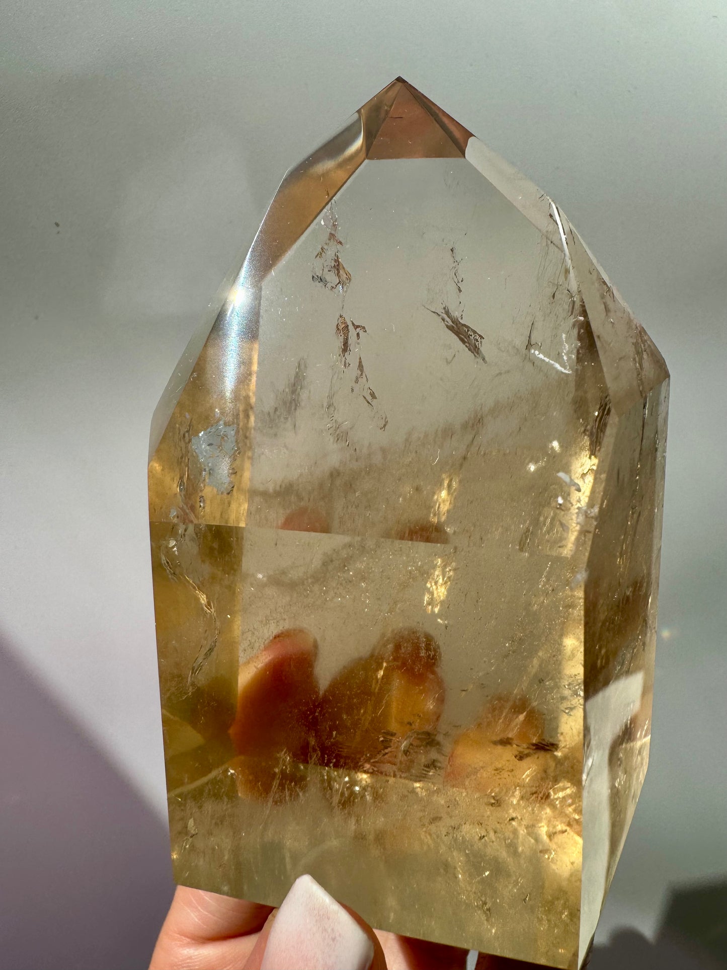 Pointe de citrine naturelle 6,2 cm – cristal ultrapur du Brésil 142 g 💎🍯