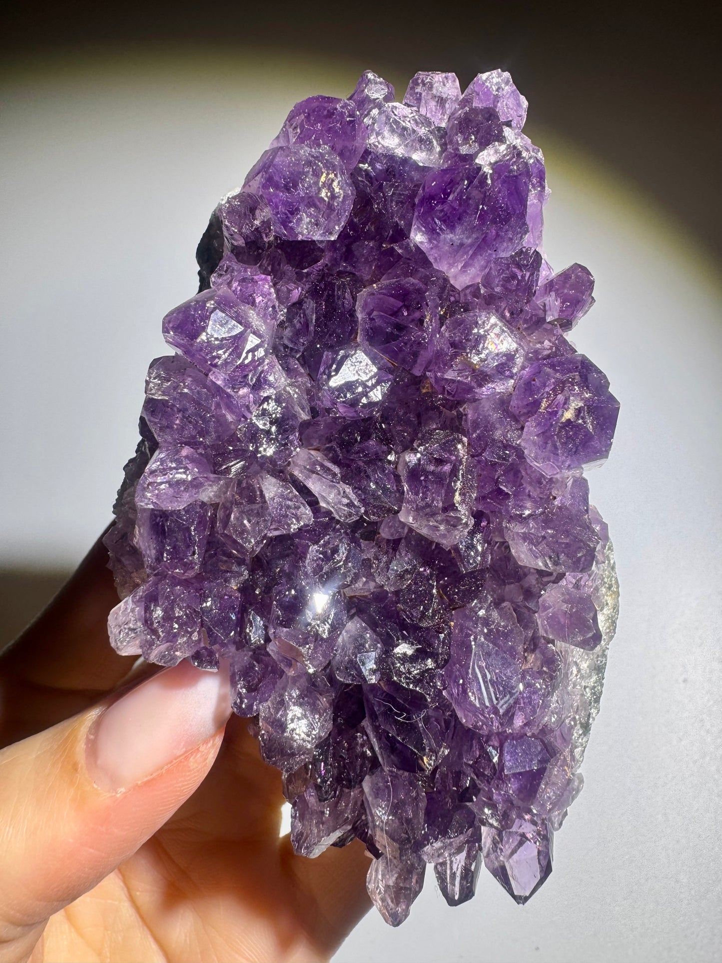 Amethystdruse aus Uruguay (9 x 5,5 cm, 292 g) – Wunderschöne grosse Kristalle