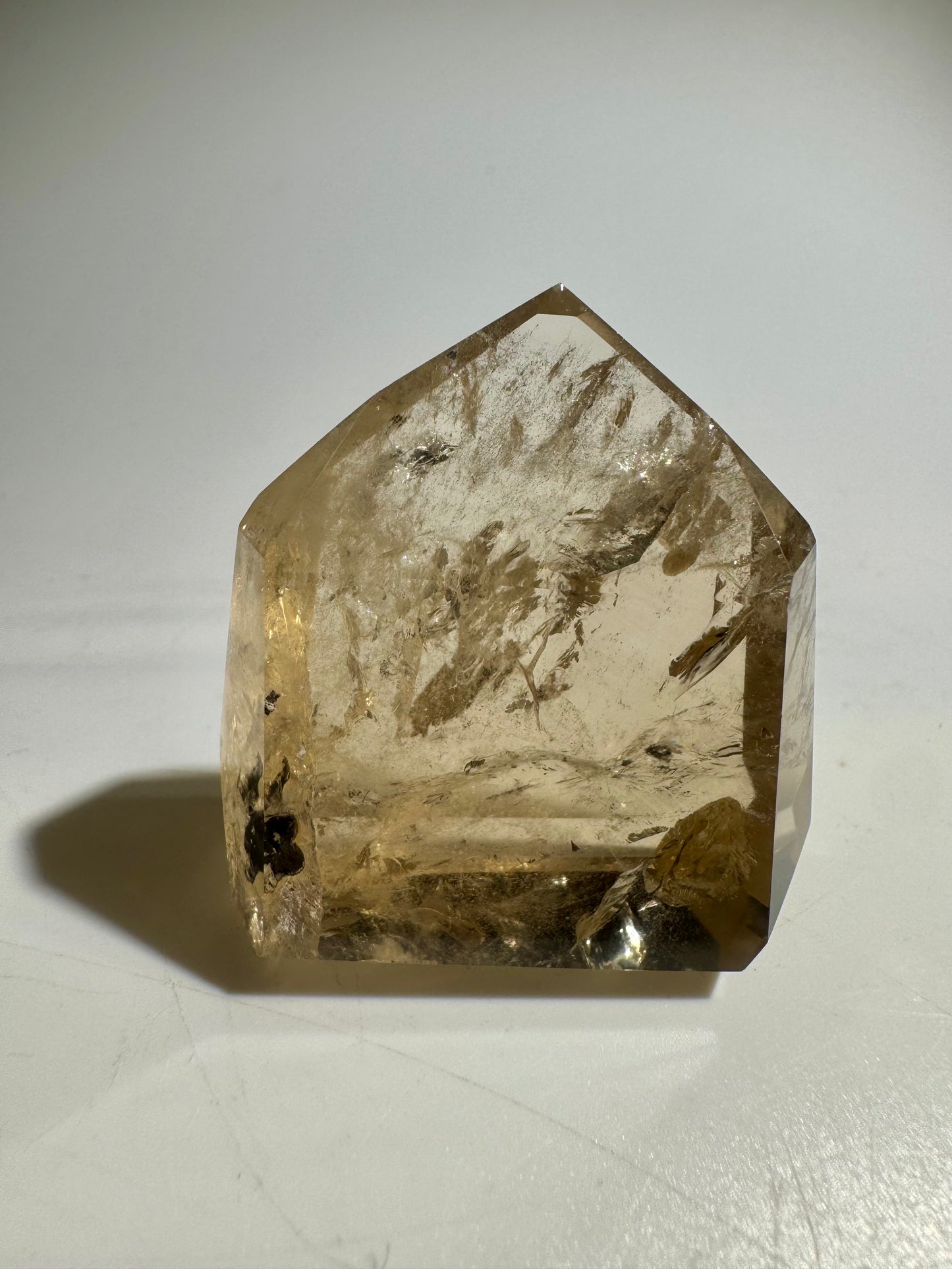 Strahlende Goldenergie – Extra klare Natur Citrin Spitze 4,5 cm  💎🍯