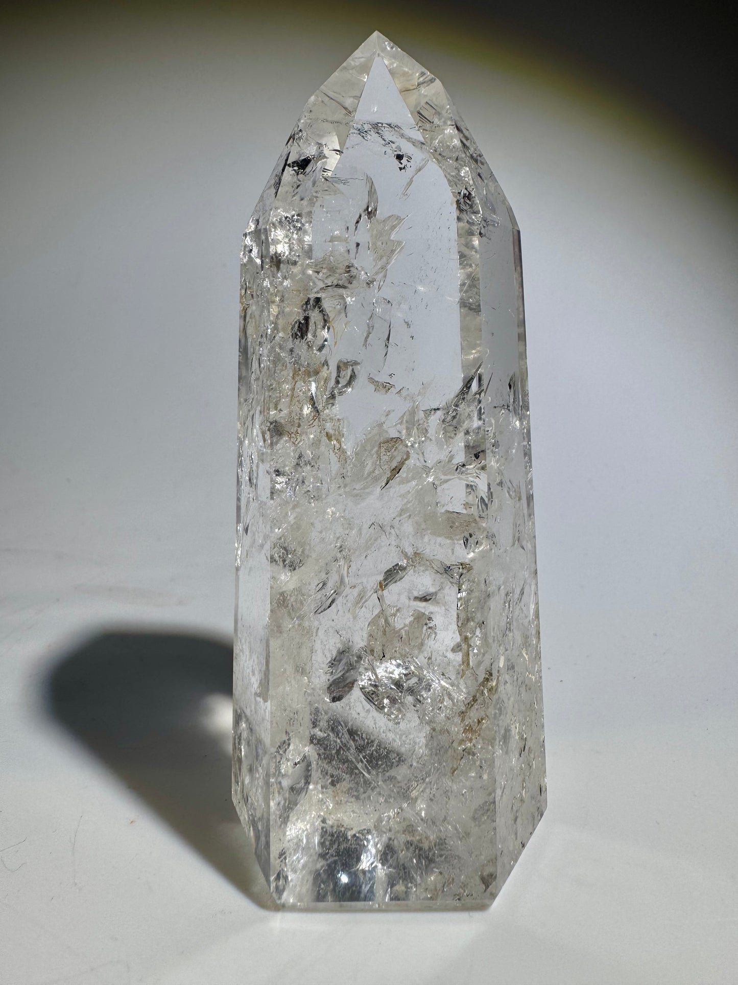 Seltene Bergkristall Spitze mit unglaublichem Feuer 9.3 cm, Brasilien