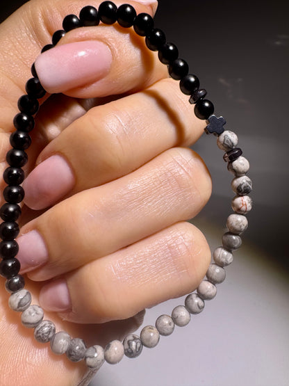 Elegante Edelstein-Armbànder – Unisex, 19,5 cm, echte Kristalle & Onyx