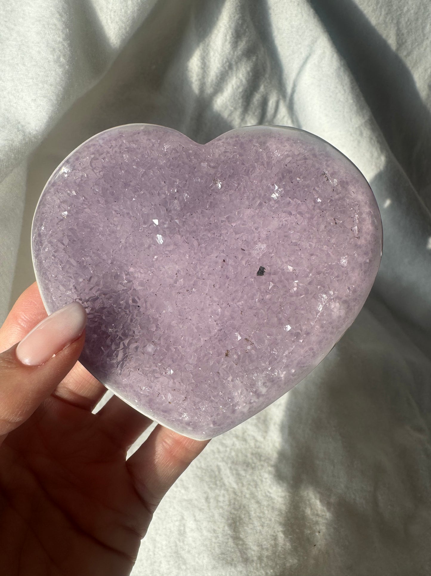 Fliederfarbenes Rainbow Amethyst Herz – 9 cm, 332 g 💜