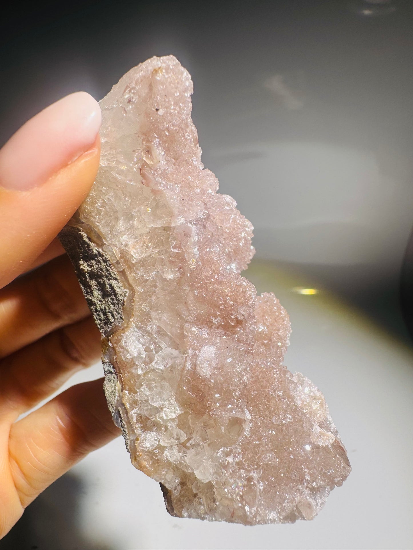 Rainbow-Amethyst Rohstück – Zartes Rosa, Doppelkristallisation aus Uruguay 💖✨