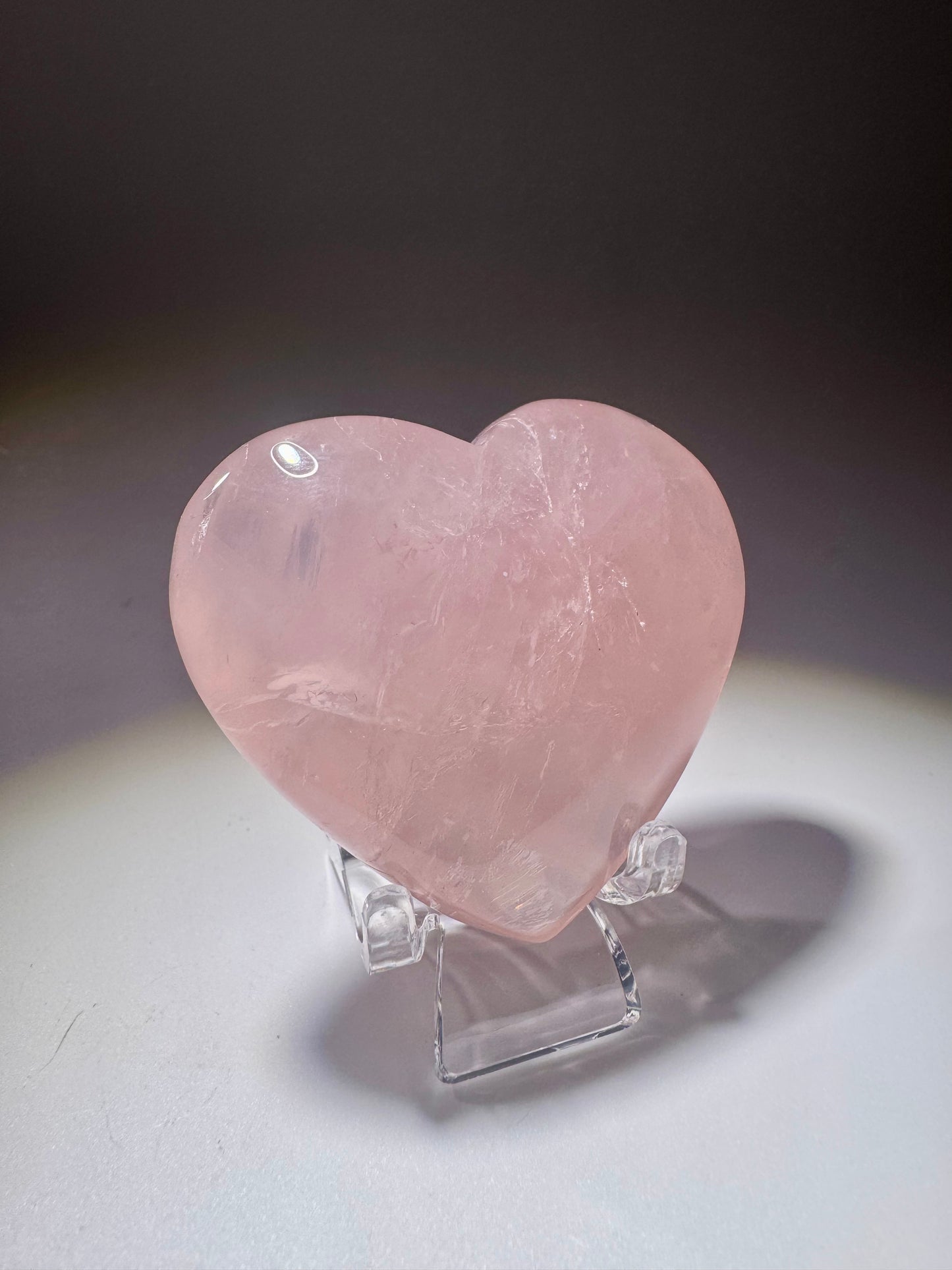 Rosenquarz Herz 5,7 cm – Handgeschliffen & bauchig, liebevolles Geschenk aus Brasilien