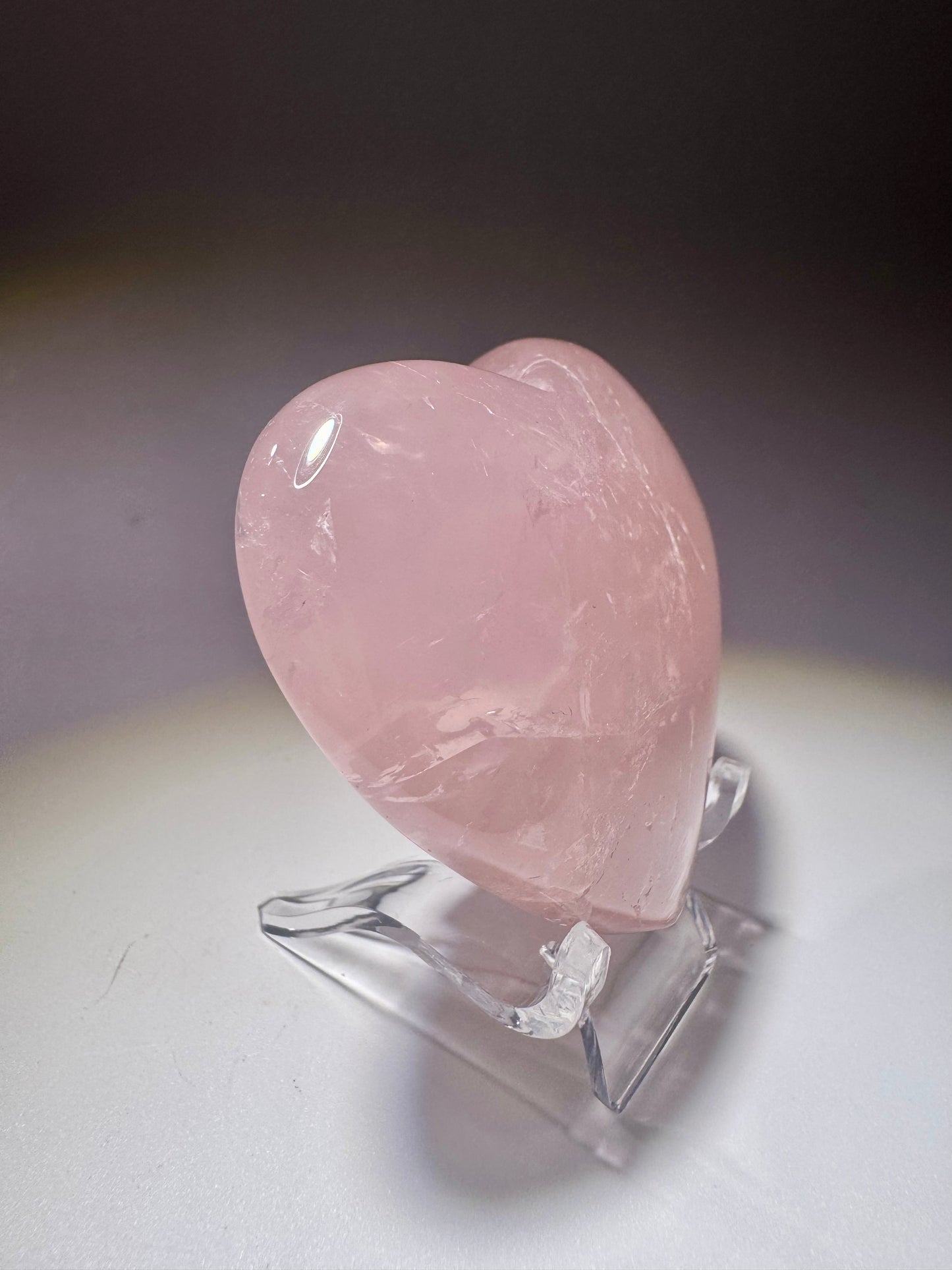 Rosenquarz Herz 5,7 cm – Handgeschliffen & bauchig, liebevolles Geschenk aus Brasilien