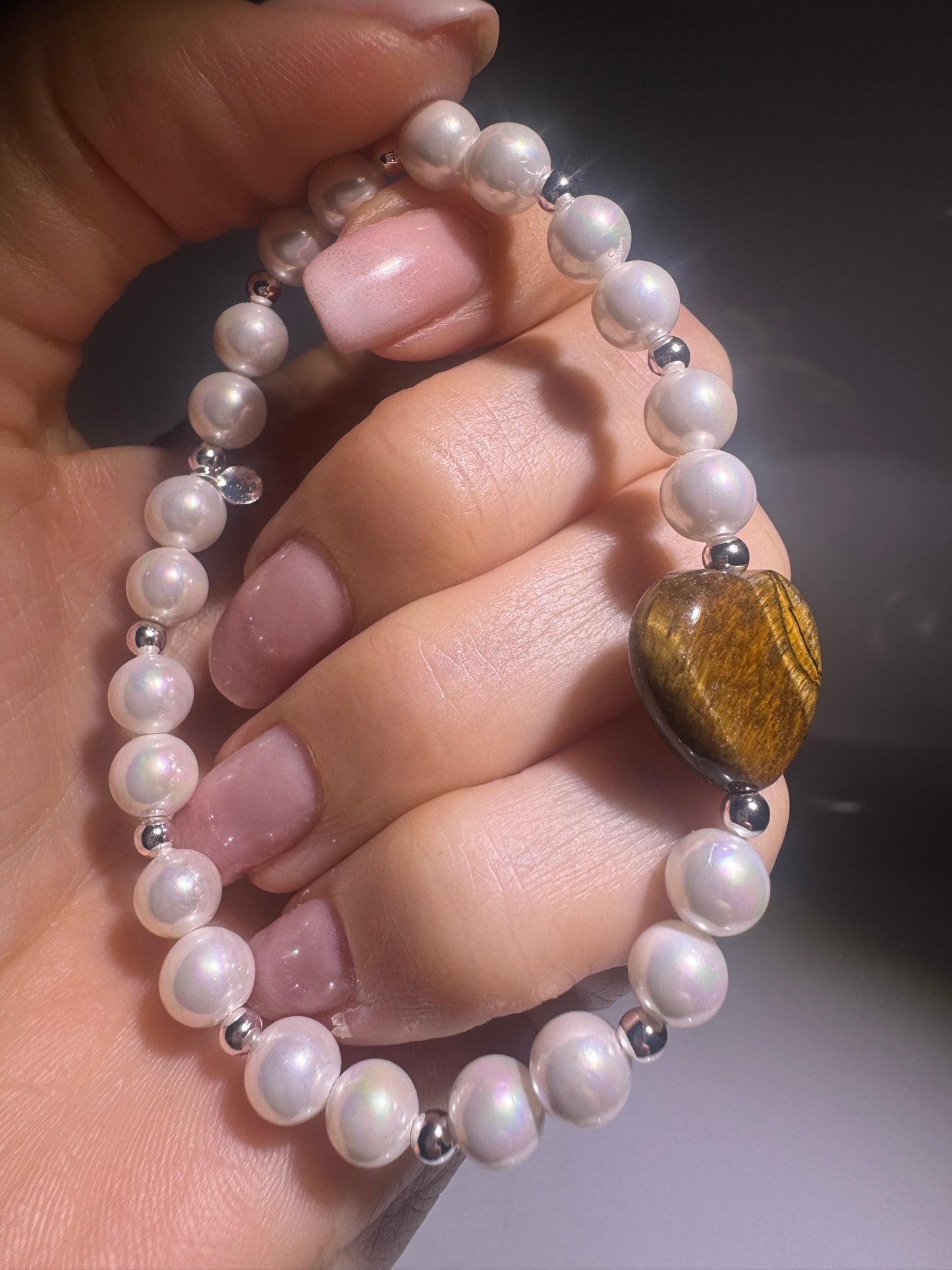 Edles Permut-Armband mit Tigerauge Herz 💛