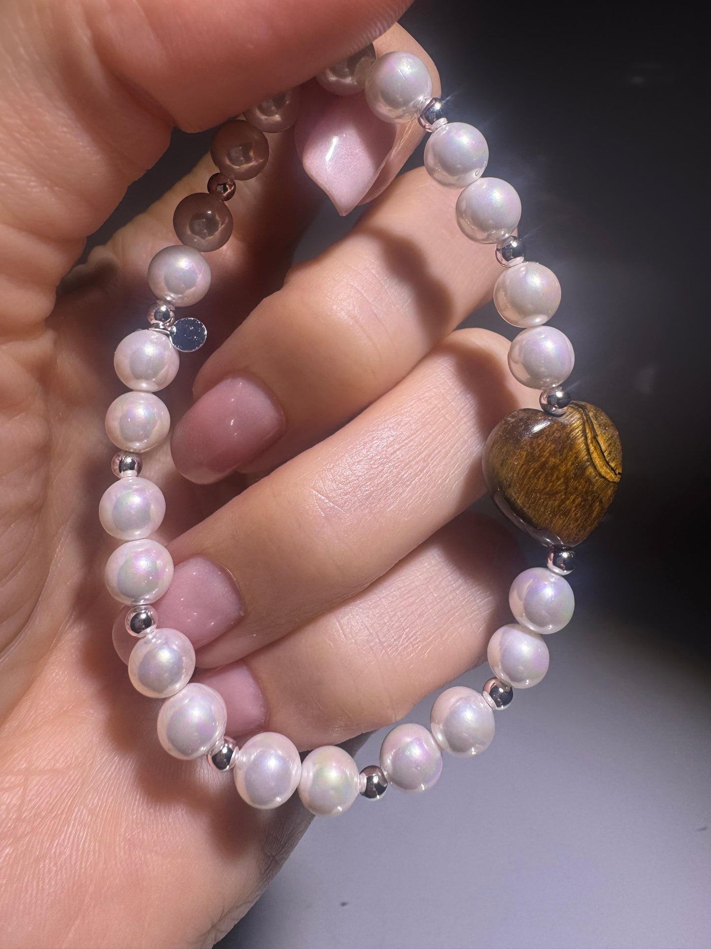 Edles Permut-Armband mit Tigerauge Herz 💛