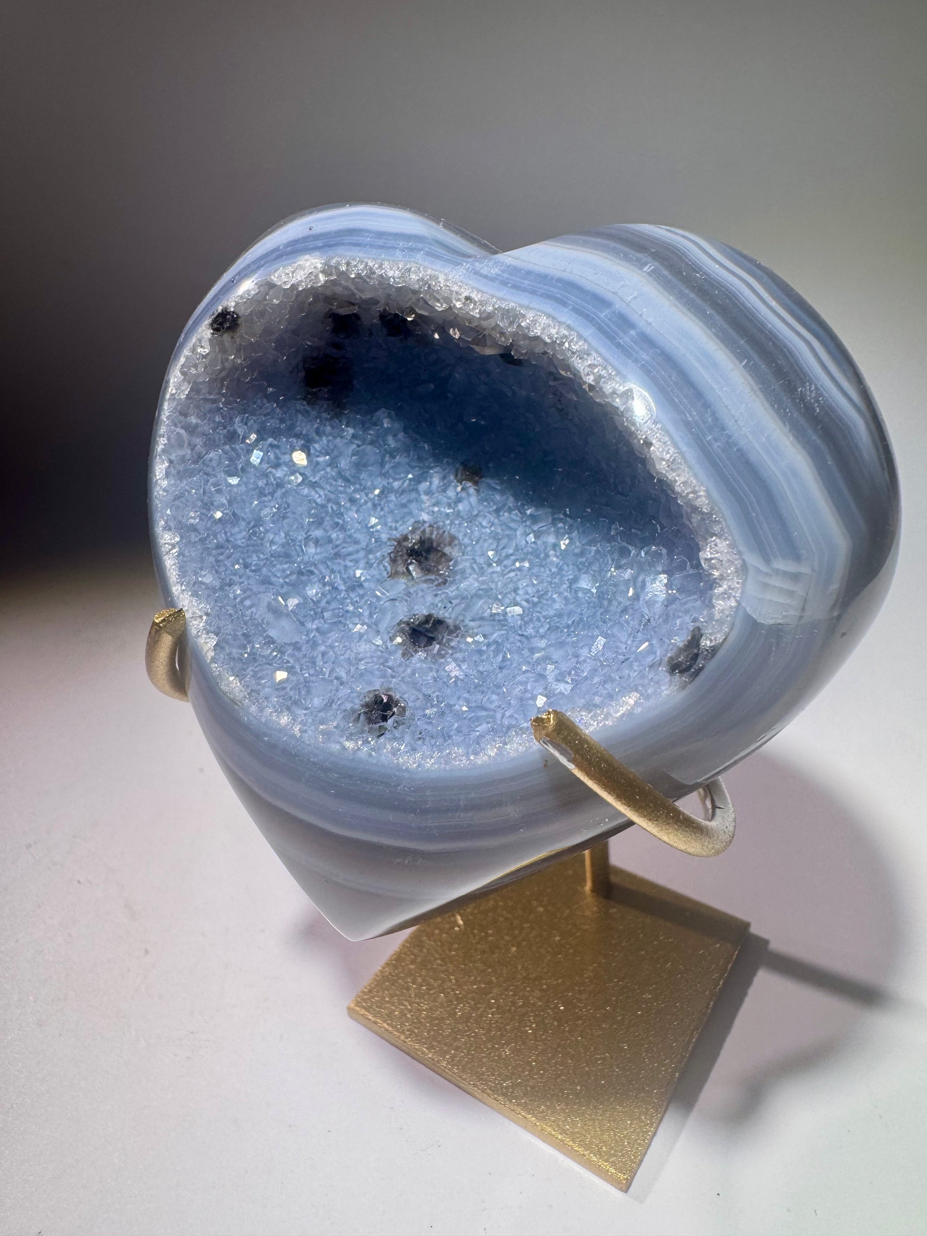 Galaxie-Achat-Herz 7,7 cm – Brasilianisches Kristallunikat mit 285 g und starker Schutzwirkung