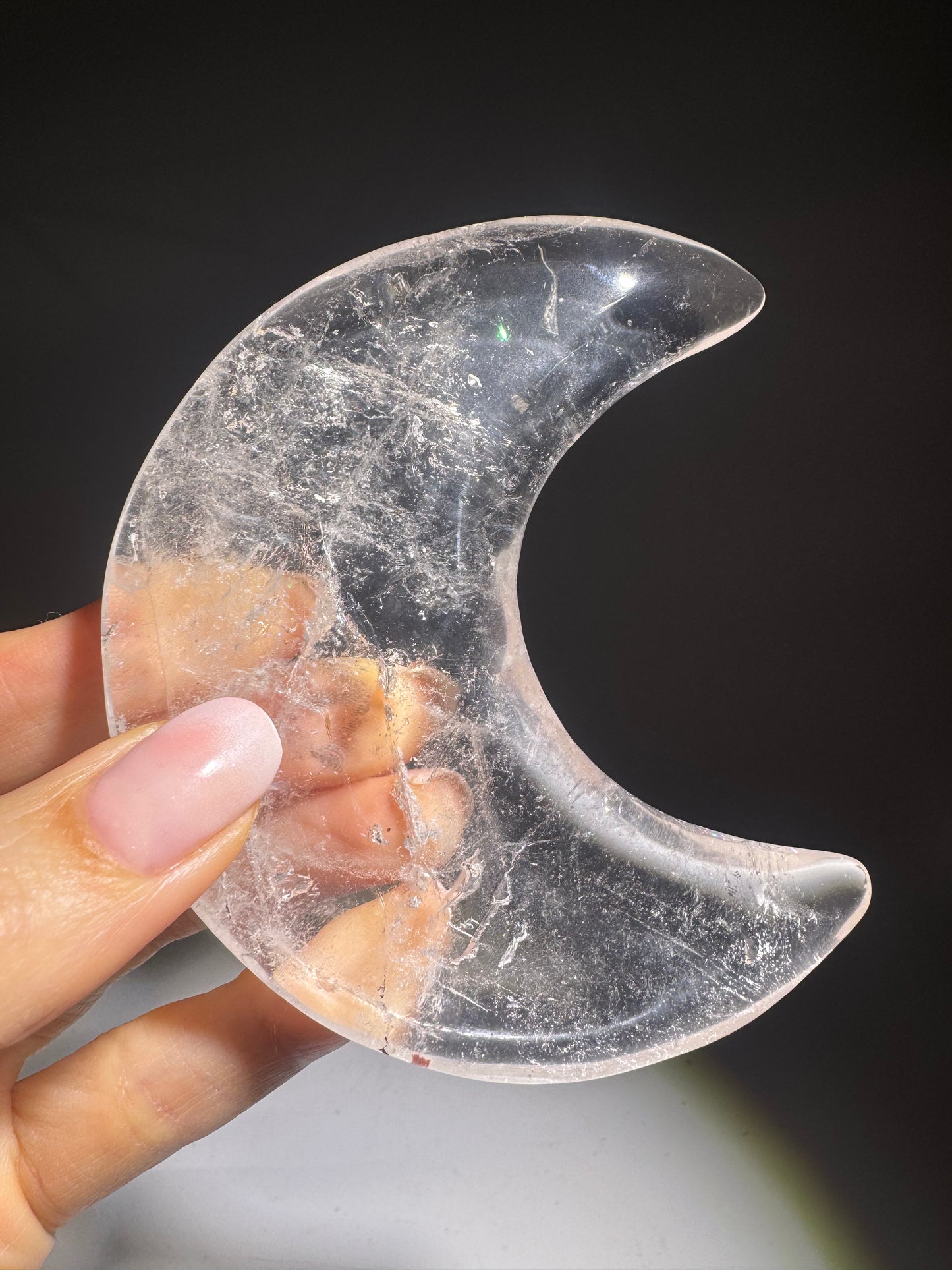 Bergkristall Mond 9,2 cm – 149 g natürliche, extraklare Kristalle