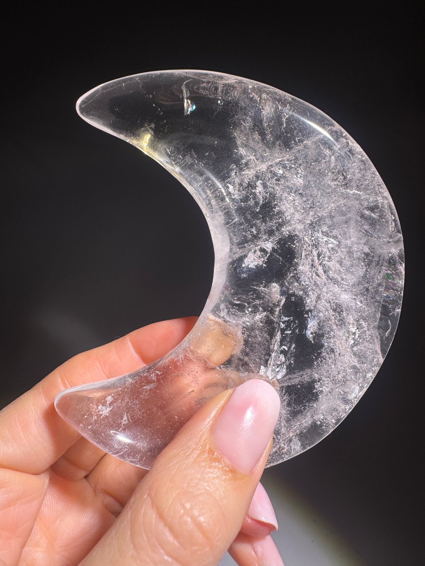 Bergkristall Mond 9,2 cm – 149 g natürliche, extraklare Kristalle