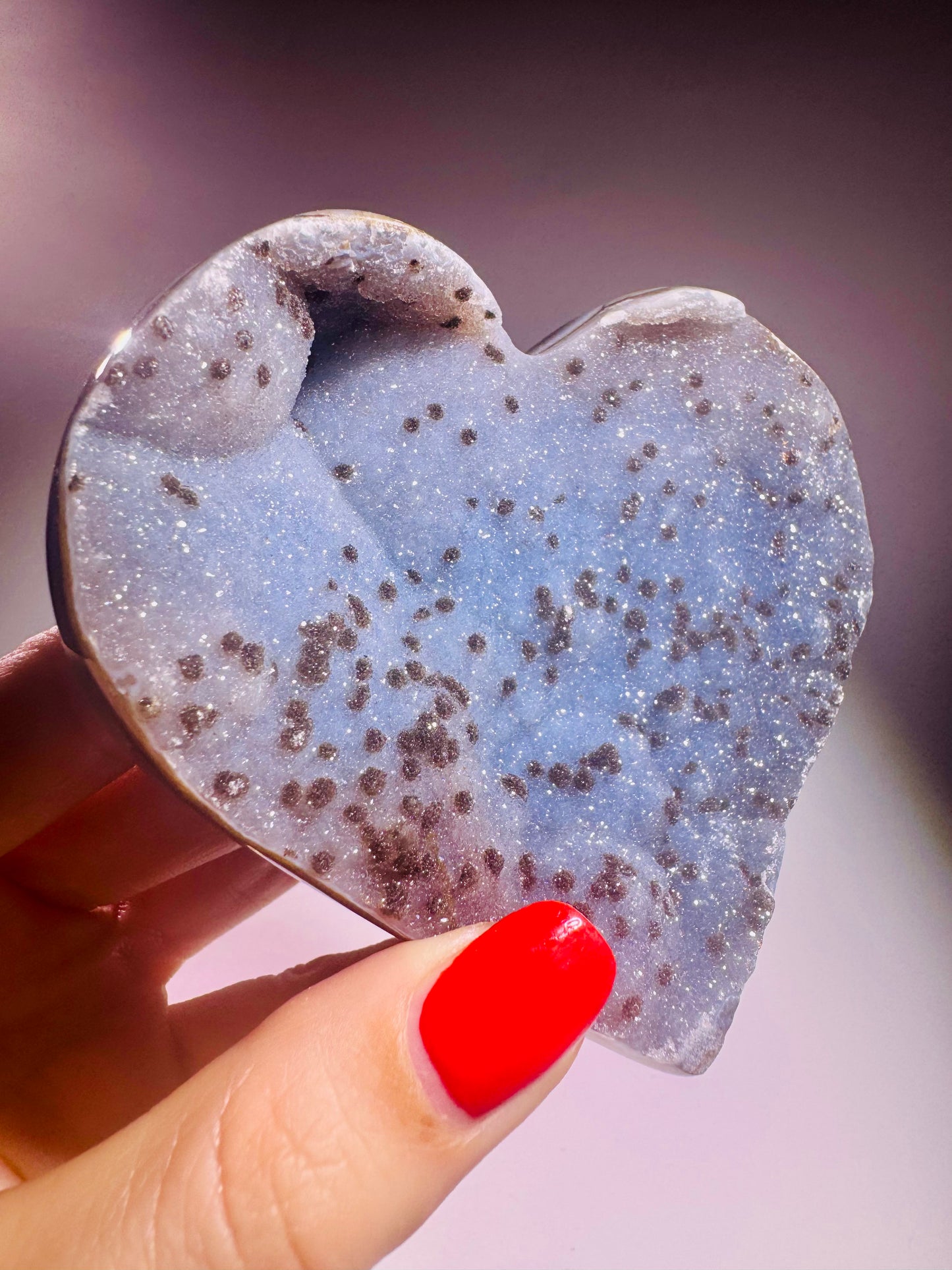 Exklusives 10 cm Achat-Herz mit Galaxie-Effekt – 249 g aus Brasilien, einzigartiges Naturkunstwerk