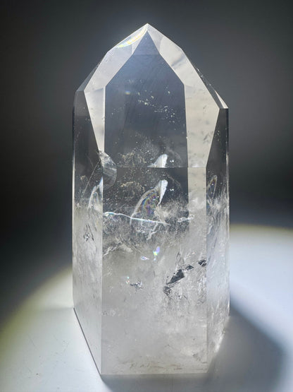 Bergkristall 13 cm · 800 g – Extra klar mit Regenbogen · Brasilien 💎