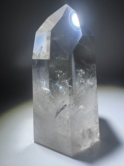 Bergkristall 13 cm · 800 g – Extra klar mit Regenbogen · Brasilien 💎