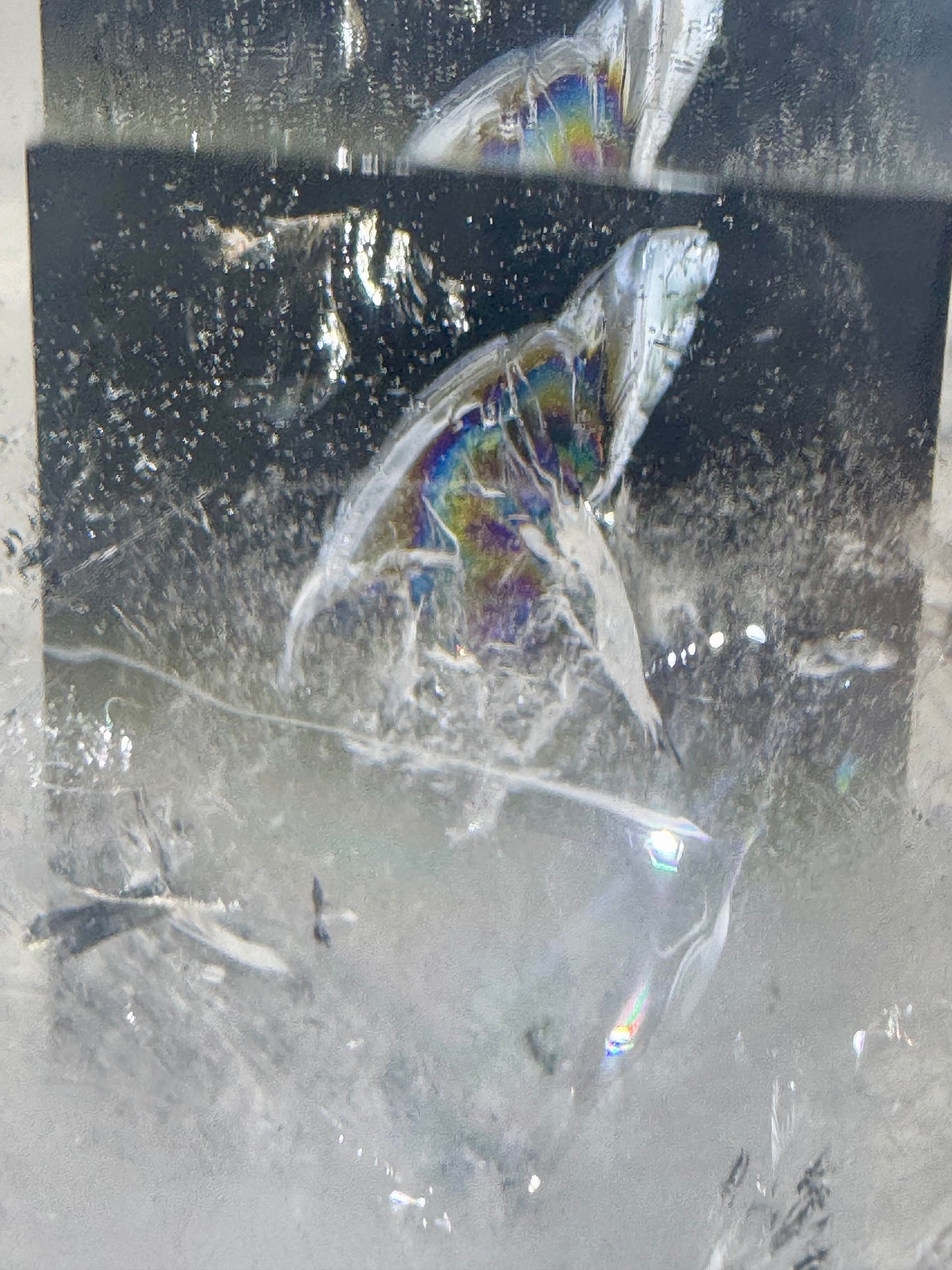 Bergkristall 13 cm · 800 g – Extra klar mit Regenbogen · Brasilien 💎