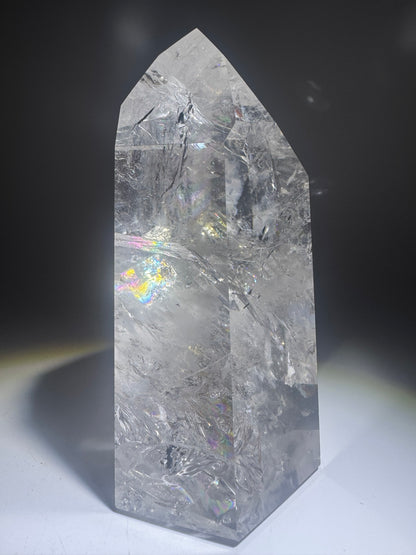 Bergkristall 13 cm · 748 g – Voller Regenbogen & Einschlüsse · Brasilien 💎