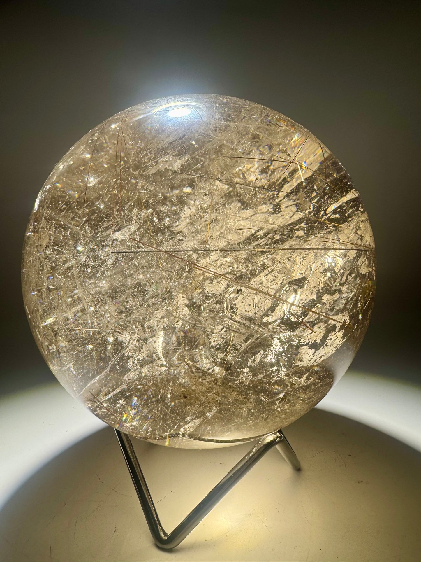 Golden Rutile Kugel 11.2 cm · 2.38 kg – Extra Qualität aus Brasilien