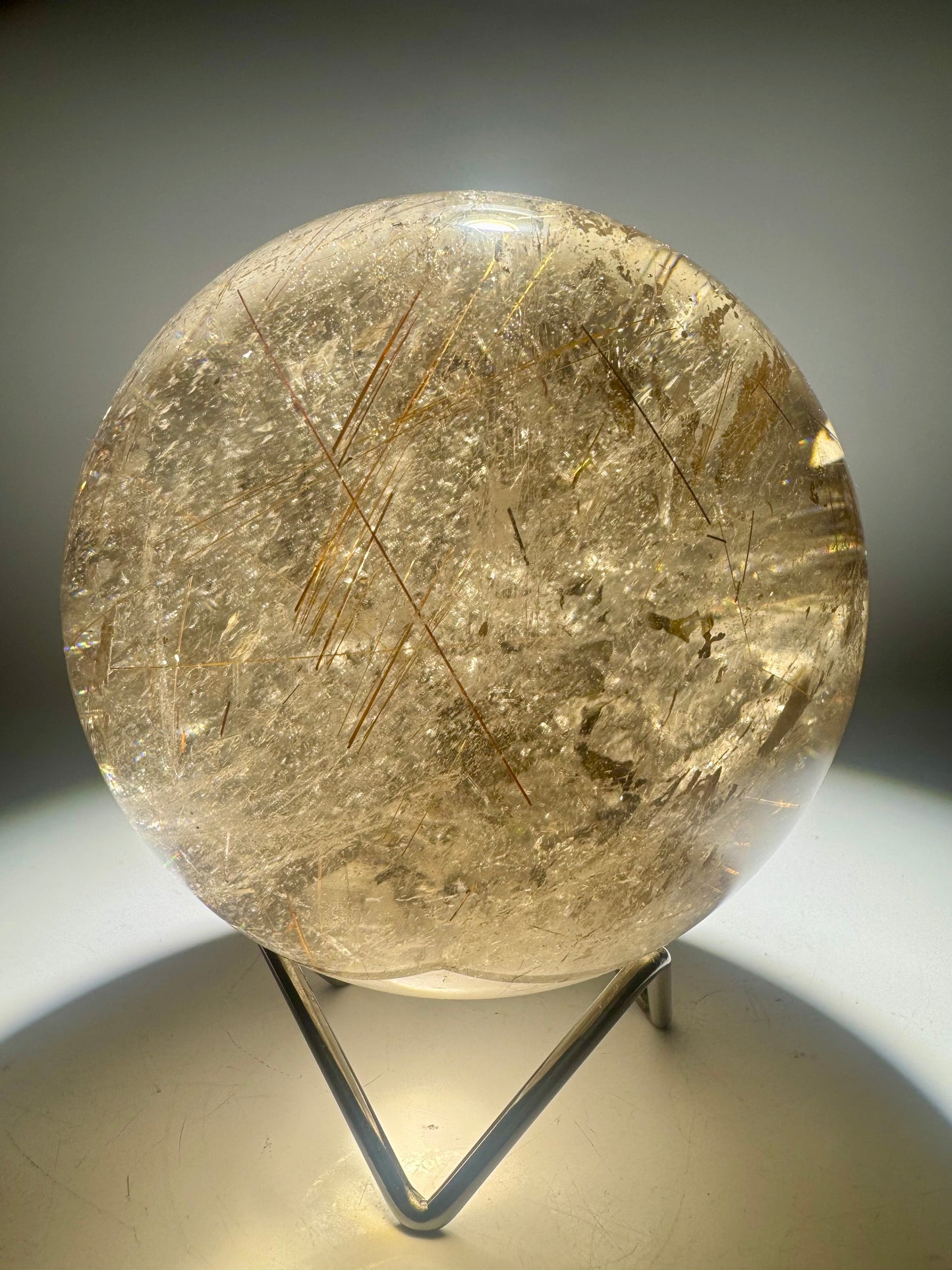 Golden Rutile Kugel 11.2 cm · 2.38 kg – Extra Qualität aus Brasilien