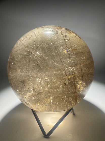 Golden Rutile Kugel 11.2 cm · 2.38 kg – Extra Qualität aus Brasilien