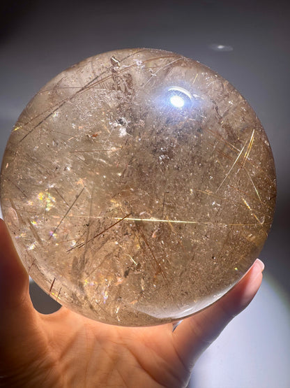 Golden Rutile Kugel 11.2 cm · 2.38 kg – Extra Qualität aus Brasilien