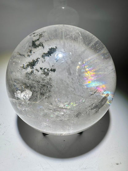 Riesige Garden-Quarz Kugel 13 cm · 3.63 kg – Chlorid-Einschlüsse & Regenbogen