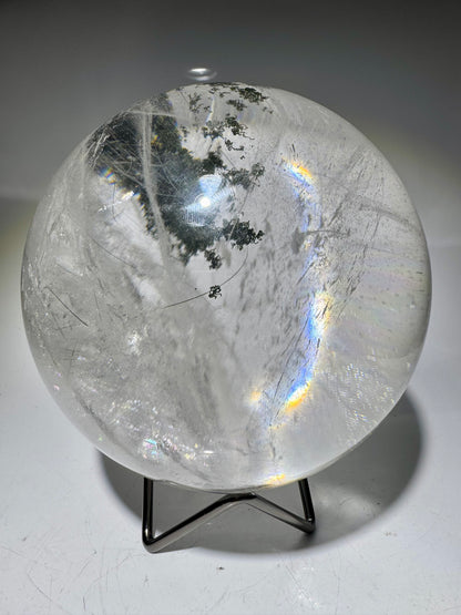 Riesige Garden-Quarz Kugel 13 cm · 3.63 kg – Chlorid-Einschlüsse & Regenbogen