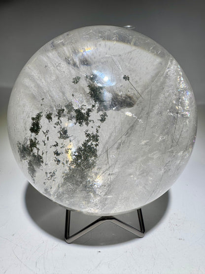 Riesige Garden-Quarz Kugel 13 cm · 3.63 kg – Chlorid-Einschlüsse & Regenbogen