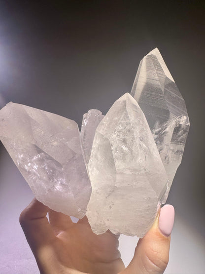 Exklusive Lemurian Kristallstufe aus Brasilien – 13.5 cm, 973 g, naturbelassen, extraklar & hochwertig