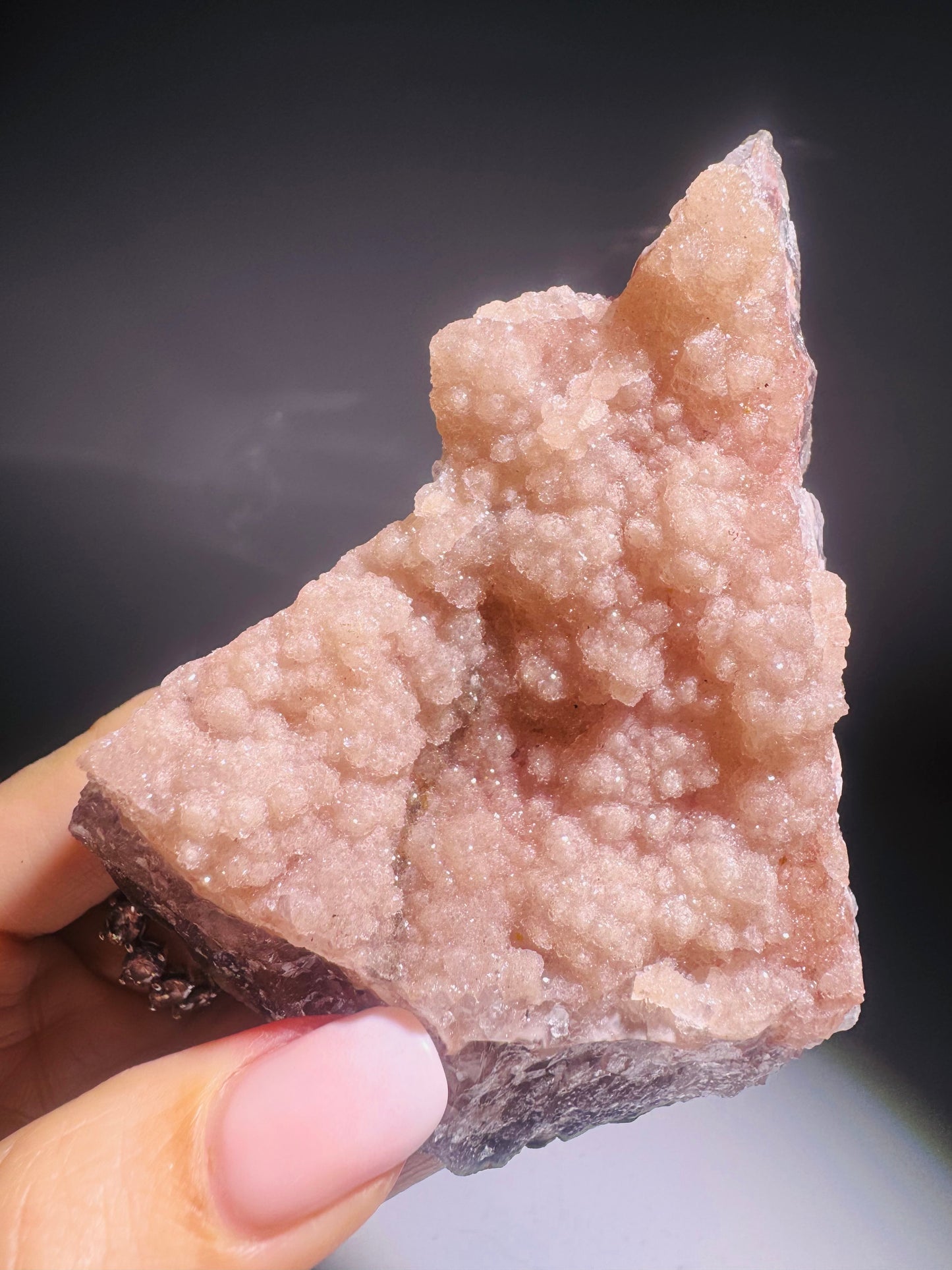 Rosa Rainbow-Amethyst Rohstück –  10.5 cm, ultrafeine Doppelkristallisation