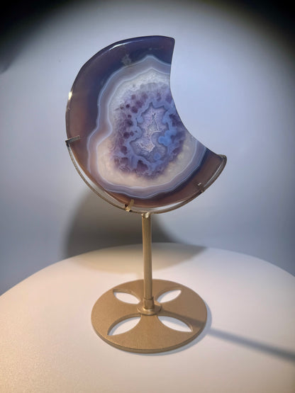 Très belle agate lune avec support doré du Brésil 💖