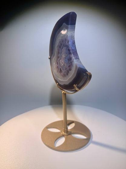 Très belle agate lune avec support doré du Brésil 💖