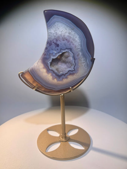 Très belle agate lune avec support doré du Brésil 💖