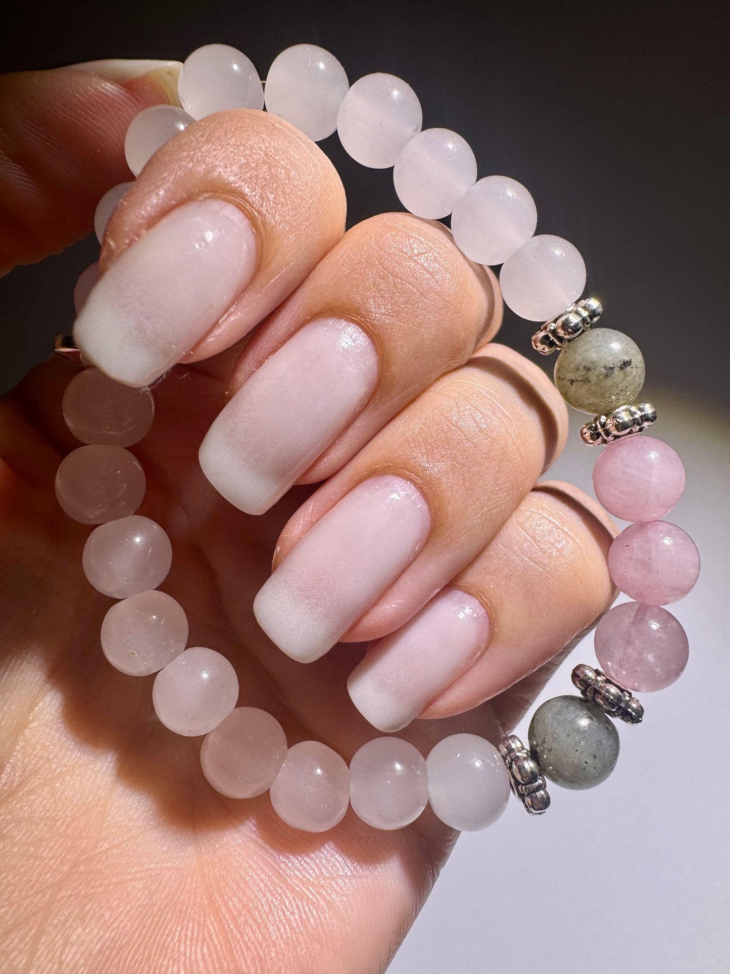 Armband mit Mondstein, Labradorit & Rosenquarz – Kristall Schmuck kaufen