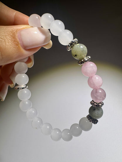 Armband mit Mondstein, Labradorit & Rosenquarz – Kristall Schmuck kaufen