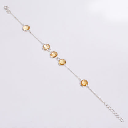 Citrin Armband 925 Sterling Silber – Handgemachter Edelstein Schmuck voller Lebensfreude