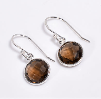 Rauchquarz Ohrringe 925 Sterling Silber – Handgemachter Edelstein Schmuck