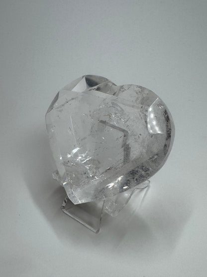 Extra klares facettiertes Bergkristall Herz - 5.2cm, 73g