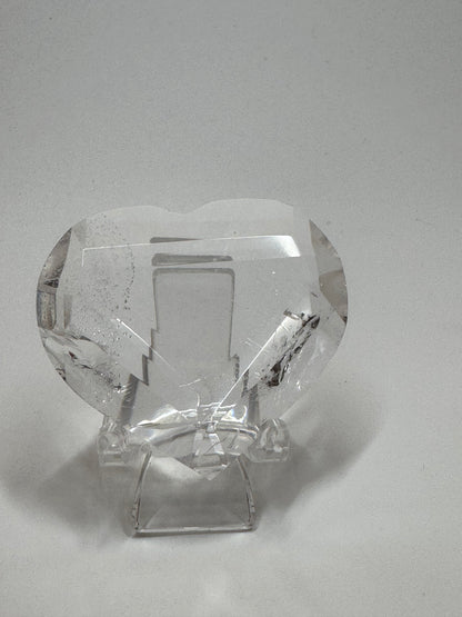 Ultra klares facettiertes Bergkristall Herz 💎 – 5 cm, 44 g – Edelstein-Herz aus Brasilien in 1A-Qualität