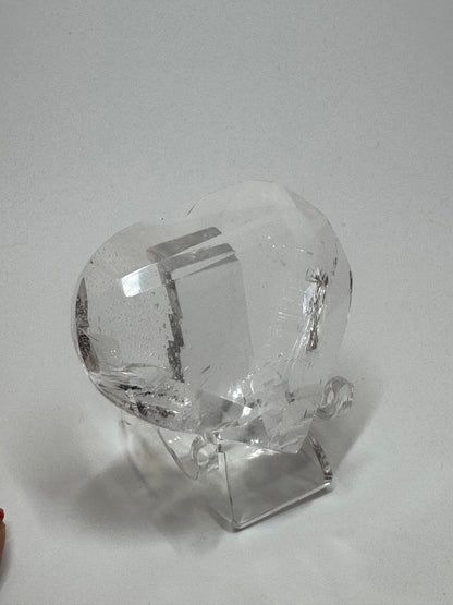 Ultra klares facettiertes Bergkristall Herz 💎 – 5 cm, 44 g – Edelstein-Herz aus Brasilien in 1A-Qualität
