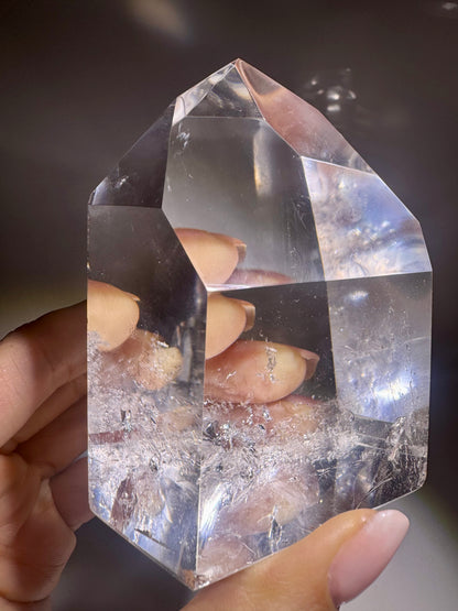 Ultraklare Lemurian Spitze aus Bahia – 9 cm · 498 g 💎