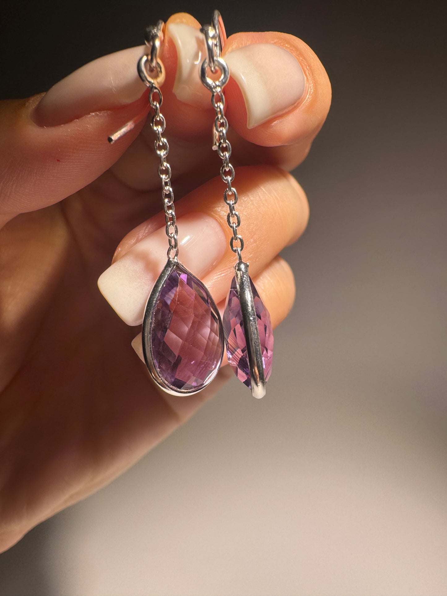 Tropfenohrringe Amethyst 925 Sterling Silber – Edelstein Schmuck