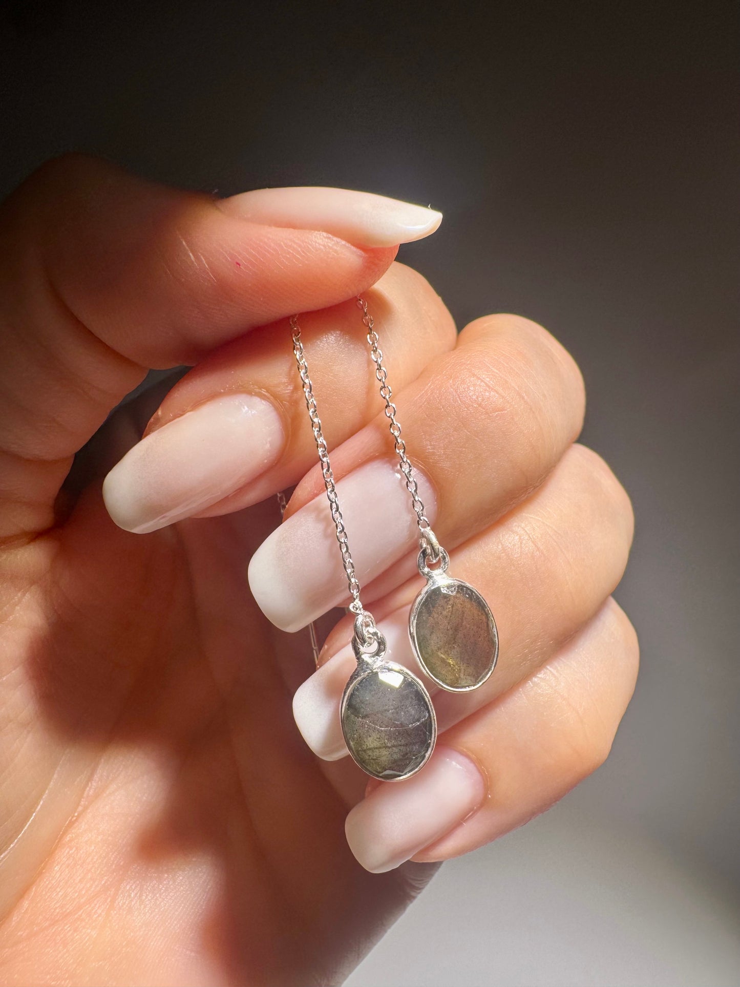 Labradorit Ohrringe 925 Sterling Silber – Handgefertigter Edelstein Schmuck mit magischem Schimmer