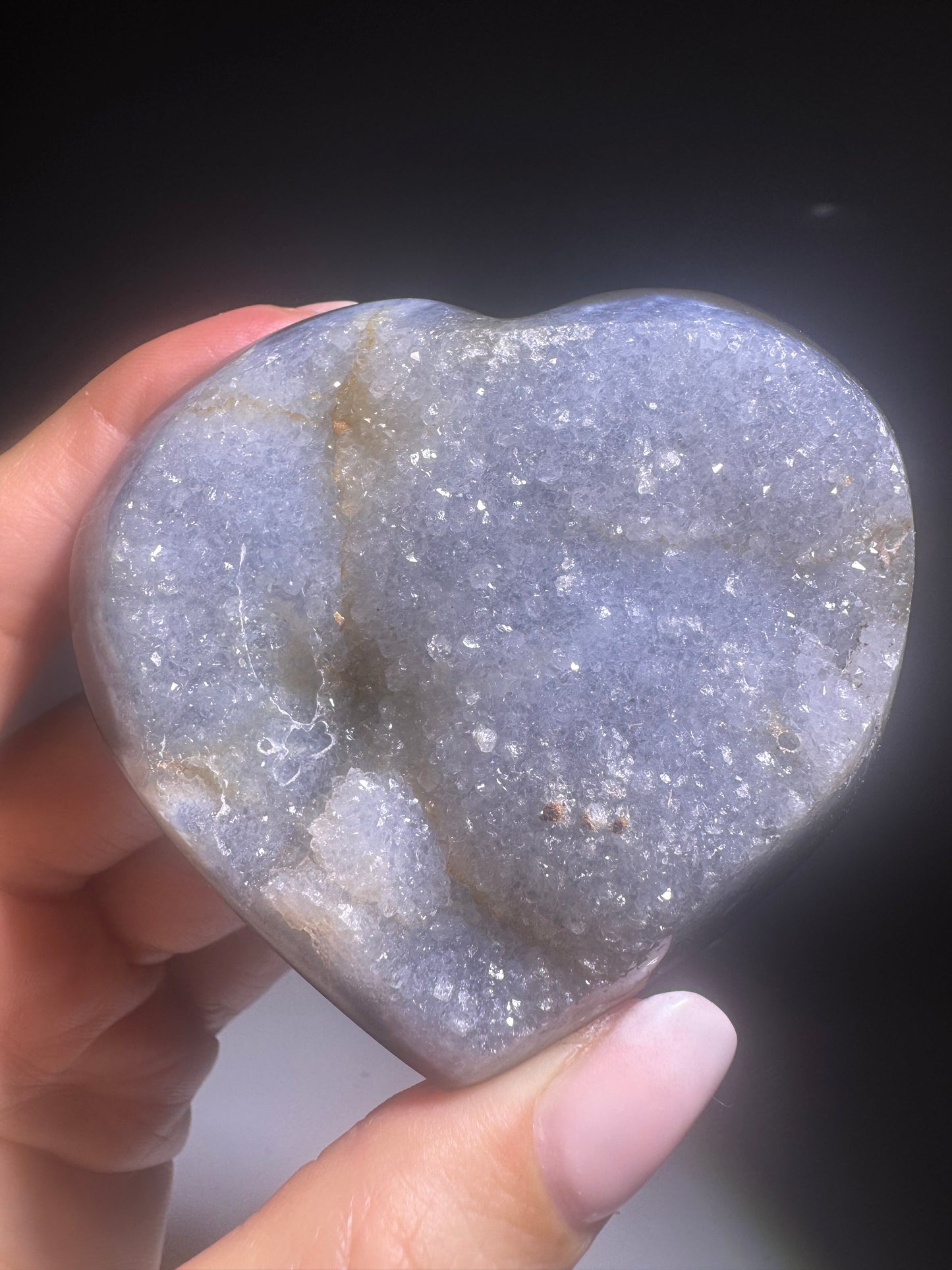 Hellblaues Achat-Herz – 7.3 cm · Handmade aus Brasilien