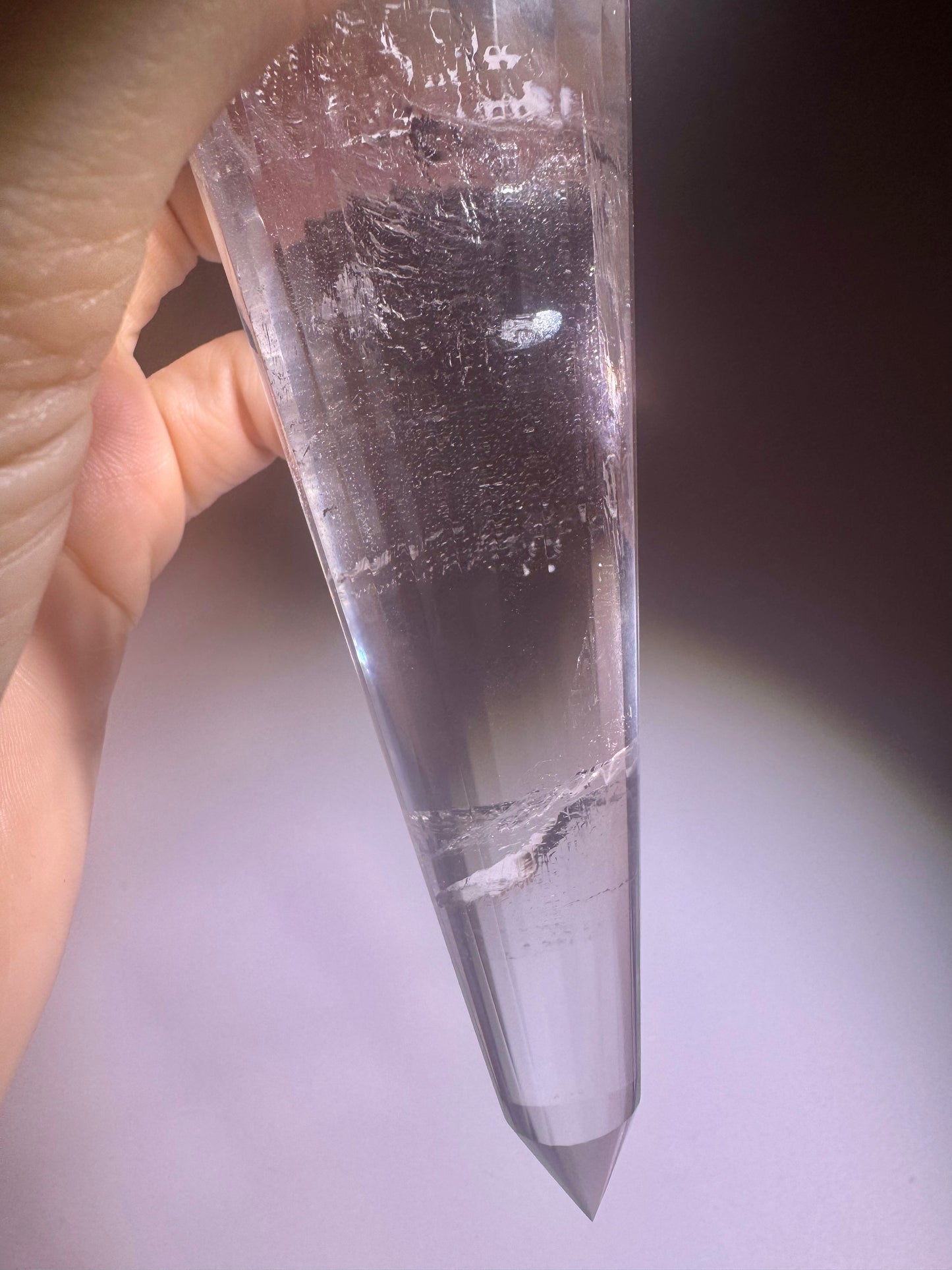Lemurian Vogel-Cut Kristall mit 24 Facetten – 19.5 cm, 473g cm | Regenbogen, Meisterqualität